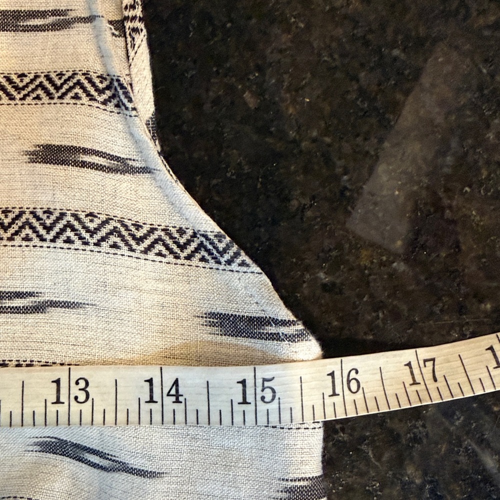 Alice + Olivia Isabelle Tribal Sleeveless Linen Shirt Dress Beige/Black Small - Picture 8 of 12